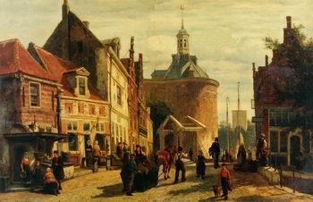 unknow artist European city landscape, street landsacpe, construction, frontstore, building and architecture. 326